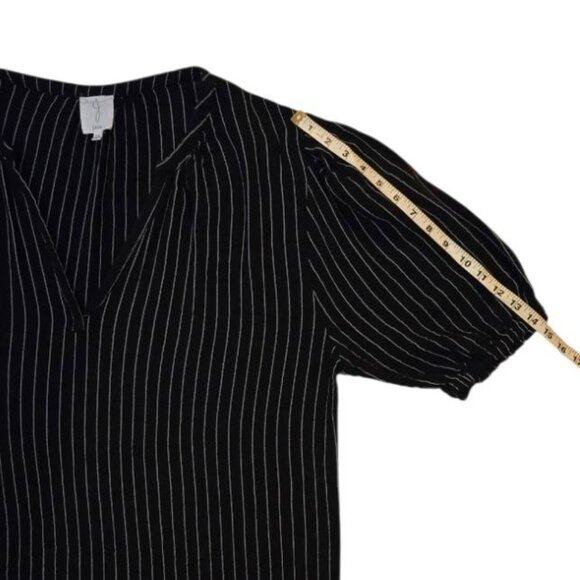 Joie Pinstripe Puffy Sleeve Tunic 1X - Picture 7 of 7
